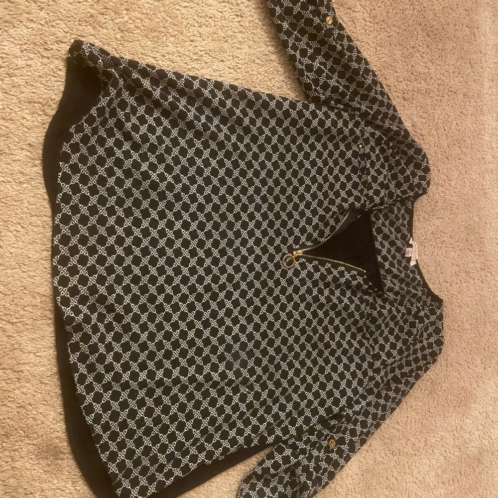 Black and White Patterned Blouse